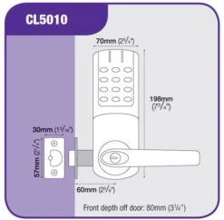 Codelocks CL5010 - Key Override (Stainless Steel) -Home Security Anti-Theft Supplies Store 77172