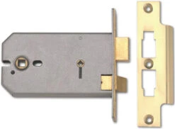 Union 2026 - Horizontal Bathroom Lock (149mm, Polished Brass)