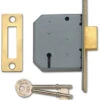 Union 2177 - 3 Lever Deadlock (65mm, Polished Brass)