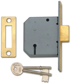 Union 2177 - 3 Lever Deadlock (65mm, Polished Brass)