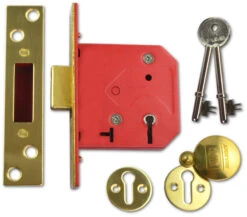 Union 2101 - 5 Lever Deadlock (77mm, Polished Brass)
