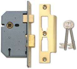 Union 2277 - 3 Lever Sashlock (65mm, Polished Brass)
