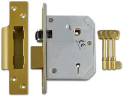 Union C-Series 3K74E - BS 5 Lever Sashlock (80mm, Polished Brass)
