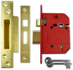 Union J2200 StrongBOLT - BS 5 Lever Sashlock (81mm, Polished Brass)