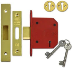 Union J2105 StrongBOLT - 5 Lever Deadlock (81mm, Polished Brass)