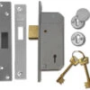 Union C-Series 3G220 - 5 Lever Deadlock (54mm, Satin Chrome) -Home Security Anti-Theft Supplies Store 86877