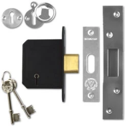 SecureFast SKD - BS 5 Lever Deadlock (67mm, Stainless Steel)