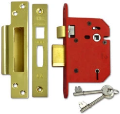 Union J2205 StrongBOLT - 5 Lever Sashlock (81mm, Polished Brass)