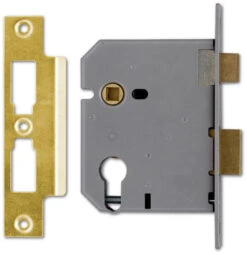Union L2249 - Euro Cylinder Sashcase (77mm, Polished Brass)