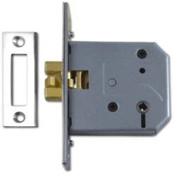 Union 2426 - Turn Operated Clawbolt Sliding Door Lock (77mm, Satin Chrome)