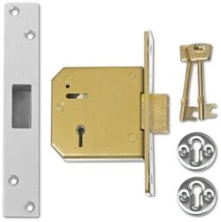 Union C-Series 3G115 - 5 Lever Deadlock (80mm, Satin Chrome)
