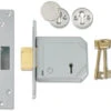 Union 3G114E C-Series - BS 5 Lever Deadlock (80mm, Satin Chrome) -Home Security Anti-Theft Supplies Store 88021