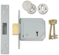 Union 3G114E C-Series - BS 5 Lever Deadlock (80mm, Satin Chrome)