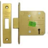 Asec BS 5 Lever Deadlock (76mm, Polished Brass) -Home Security Anti-Theft Supplies Store 88055