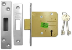 Asec BS 5 Lever Deadlock (76mm, Stainless Steel)
