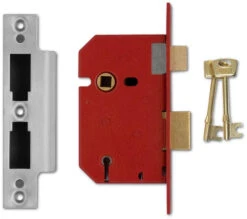 Union 2201 - 5 Lever Sashlock (65mm, Satin Chrome)