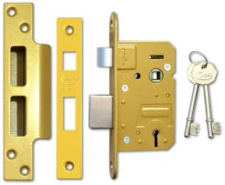 Asec BS 5 Lever Sashlock (64mm, Polished Brass)