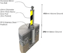 Autolok KHP1 Removable Hitch Post -Home Security Anti-Theft Supplies Store 89859
