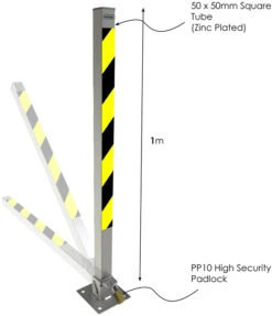 Autolok KFTB Tall Folding Parking Post -Home Security Anti-Theft Supplies Store 89881