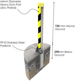 Autolok KRP3P Removable Parking Post -Home Security Anti-Theft Supplies Store 90025