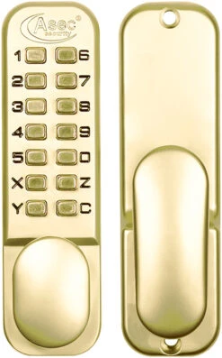 Asec AS2301 Keyless Lock (Polished Brass)